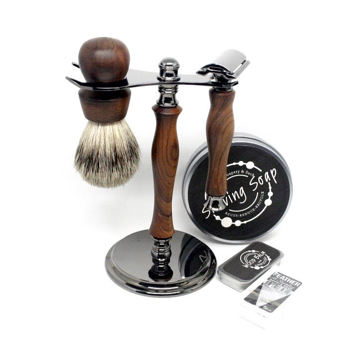 Shaving Set Walnut & Pure Badger