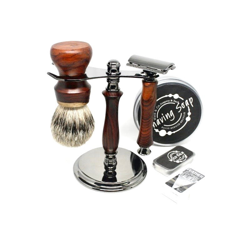 Shaving Set Cocobolo & Silvertip Badger