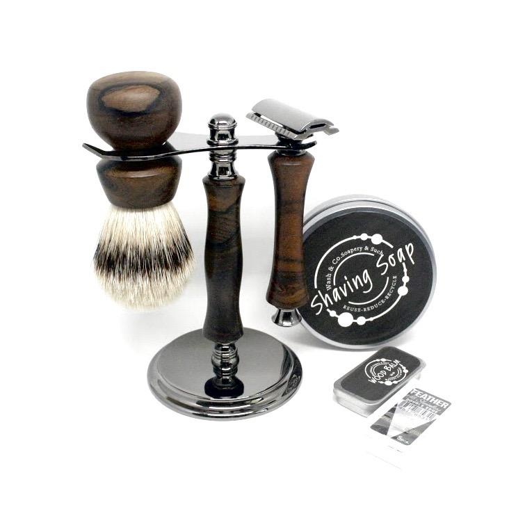 Shaving Set Ziricote & Premium Silvertip Badger